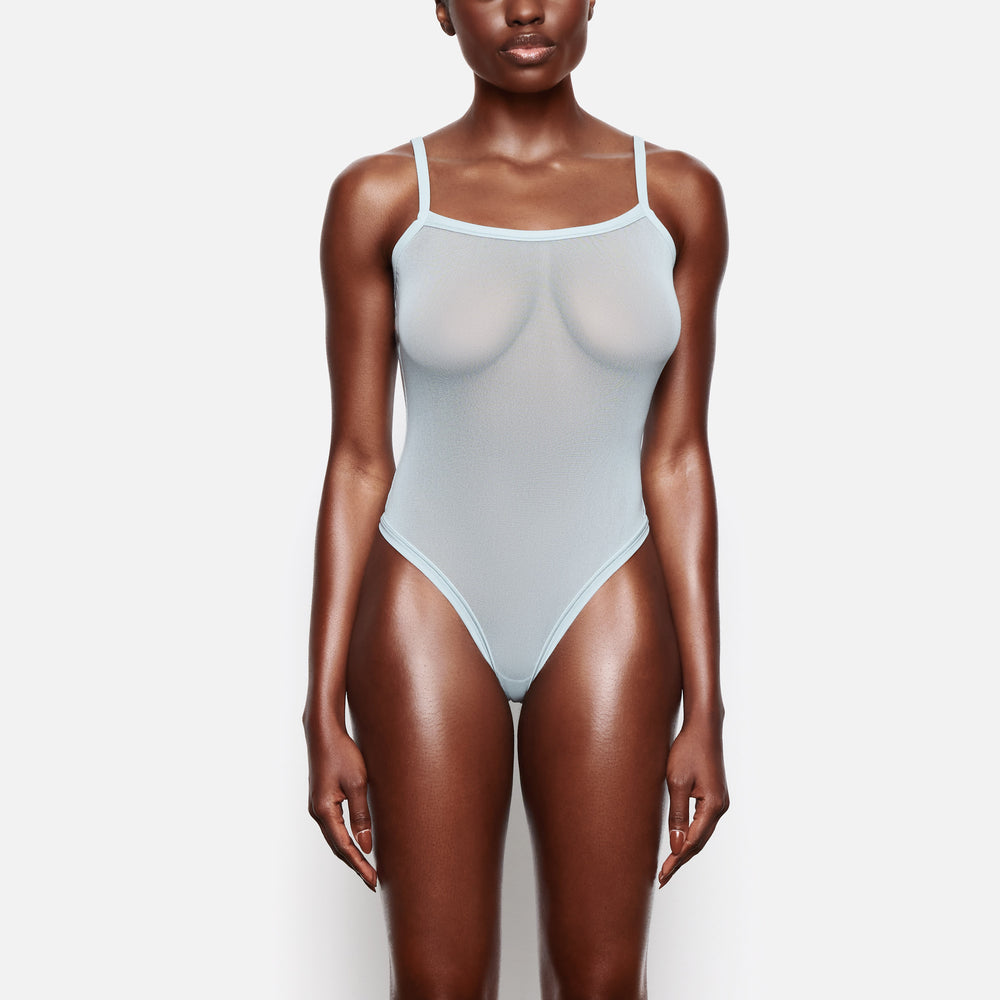 Skims SUMMER MESH Strappy Bodysuit Blauw | 38GPXJTFW