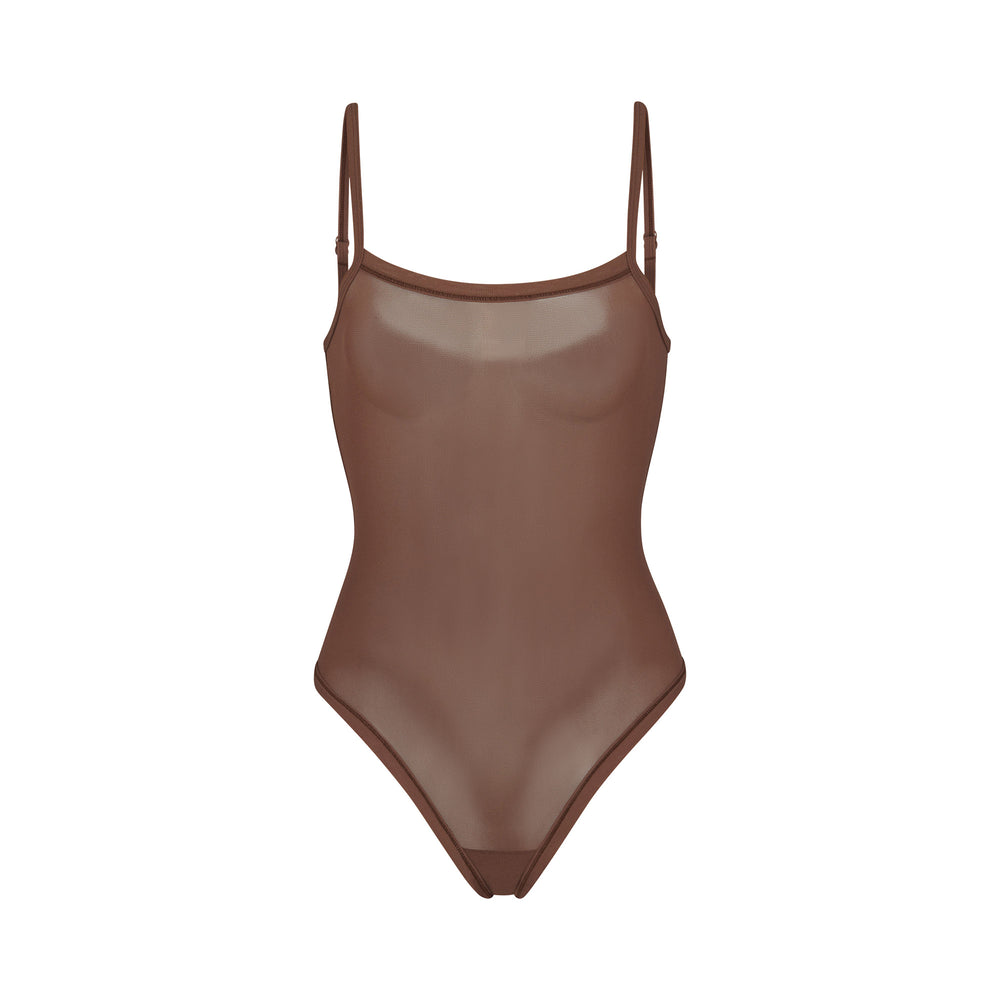 Skims SUMMER MESH Strappy Bodysuit Bruin | 28WVIDGZK