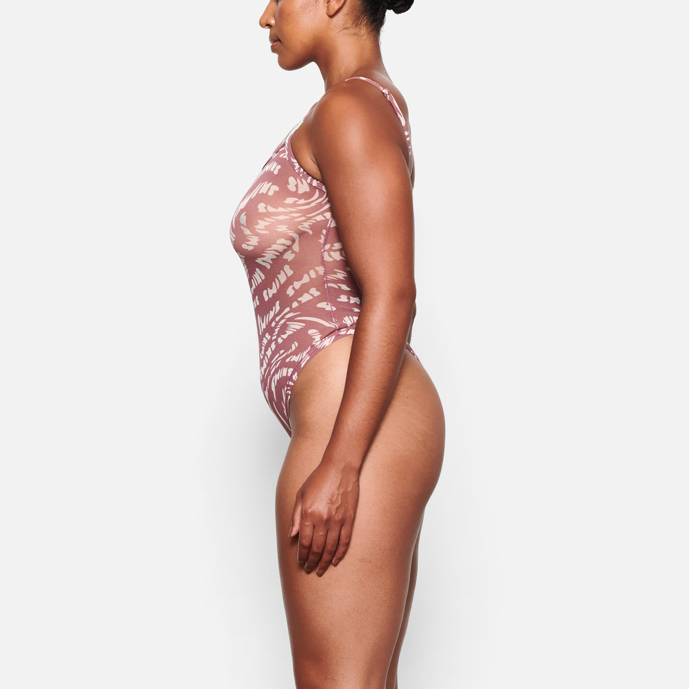 Skims SUMMER MESH Strappy Bodysuit RASPBERRY SWIRL | 87YZSREAN