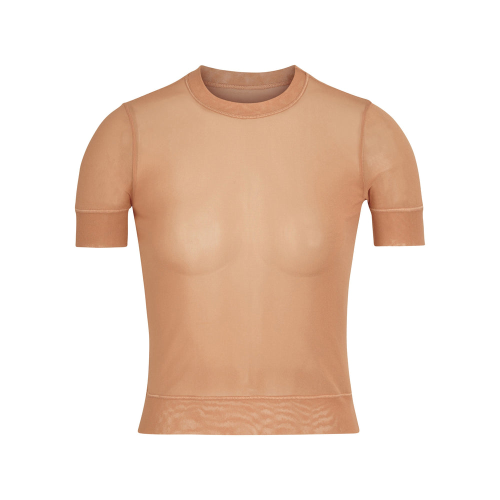 Skims SUMMER MESH T-shirt Abrikoos | 36BEVFAYH