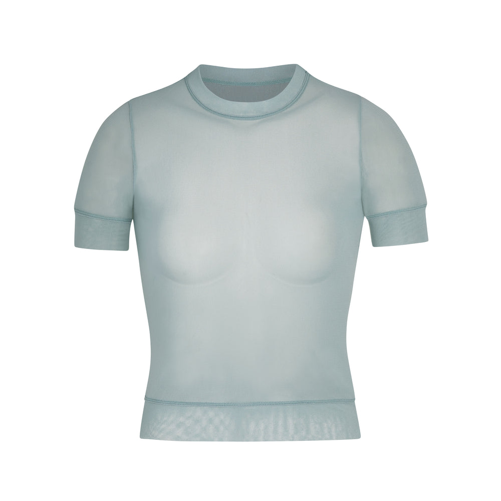 Skims SUMMER MESH T-shirt Blauw | 12ZJDQVTA