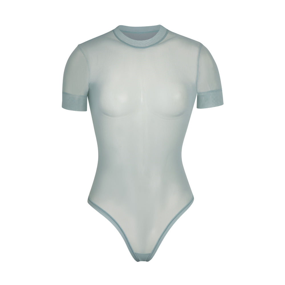 Skims SUMMER MESH T-shirt Bodysuit Blauw | 60ERGKDWJ