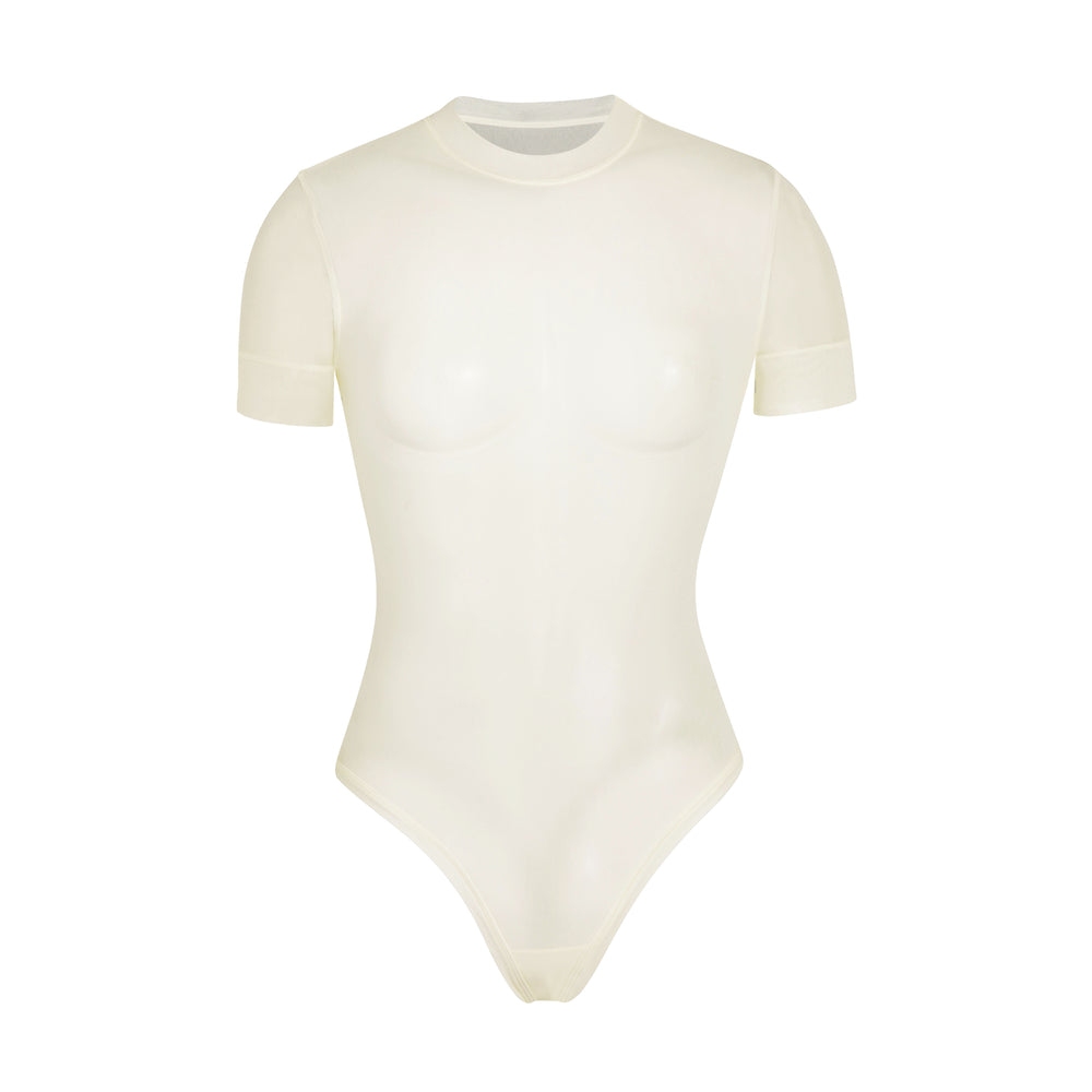 Skims SUMMER MESH T-shirt Bodysuit Wit | 80VQBAGOR