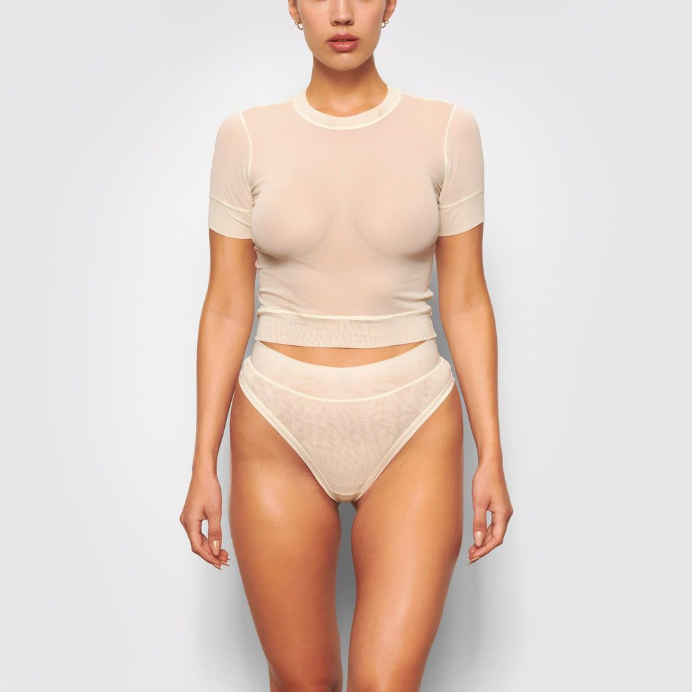 Skims SUMMER MESH T-shirt Wit | 13QPDCWMB
