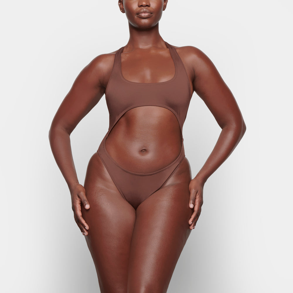 Skims SWIM CUT OUT MONOKINI One Piece Chocola | 45WFPEALQ