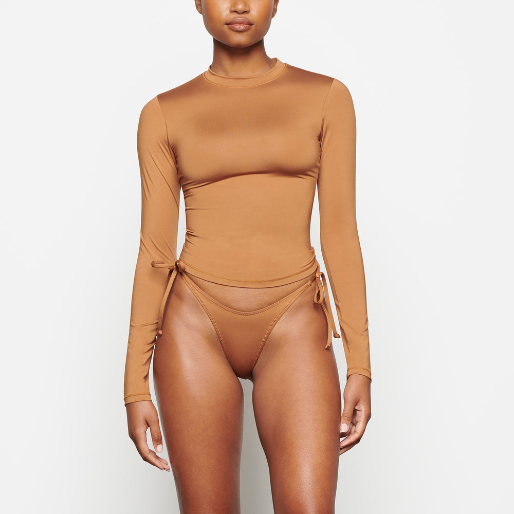 Skims SWIM LONG SLEEVE SHIRT Cover-ups Abrikoos | 56SPYNTQJ