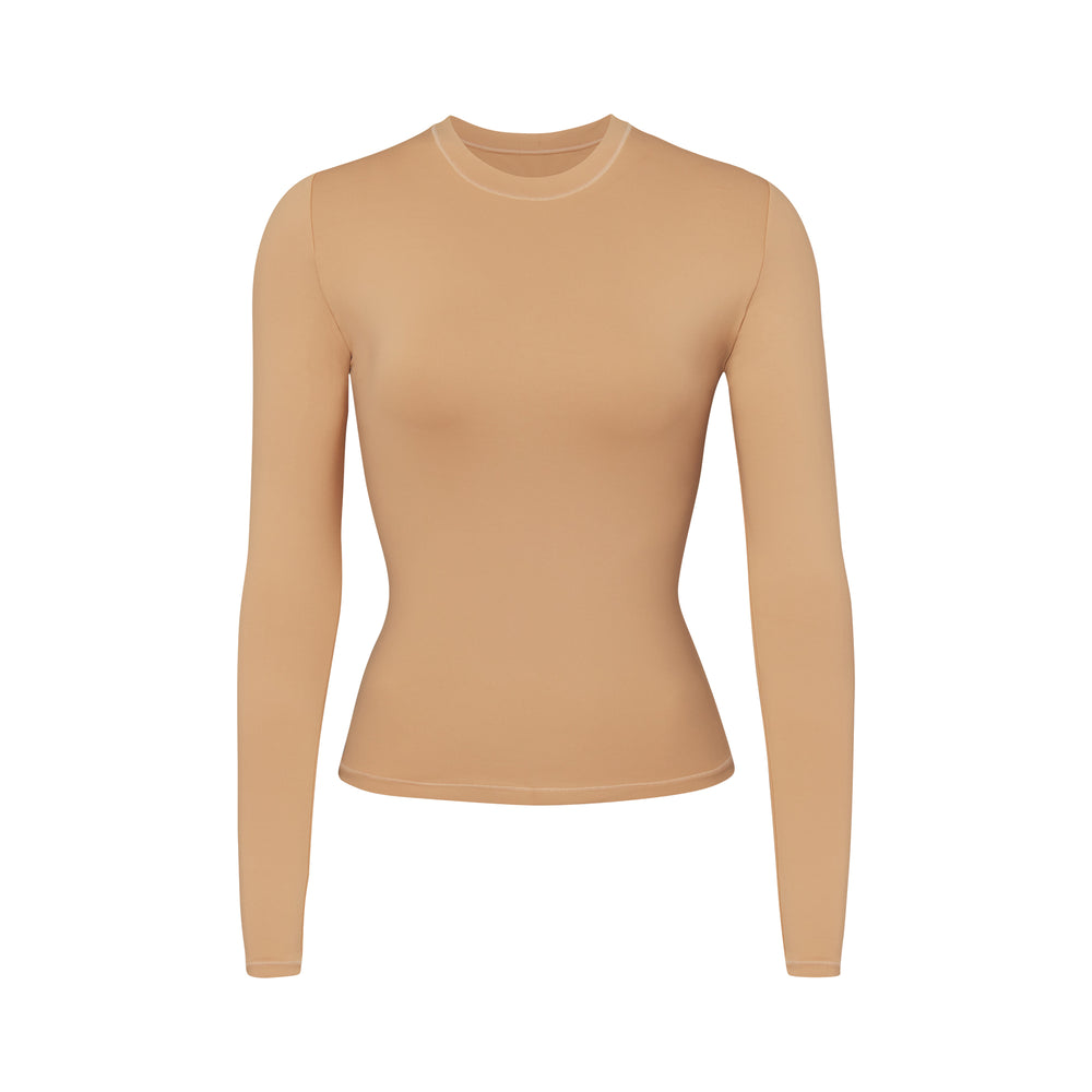 Skims SWIM LONG SLEEVE SHIRT Cover-ups Beige | 26QAGKDVT