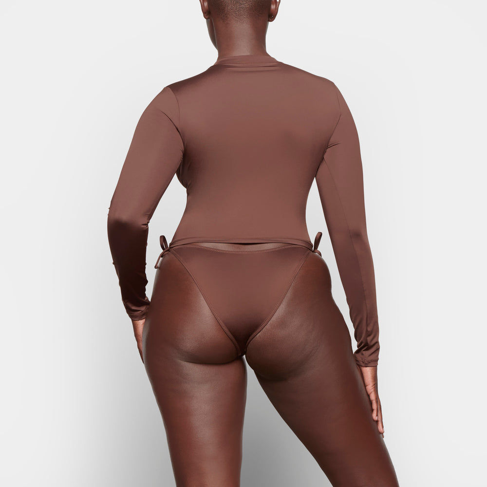 Skims SWIM LONG SLEEVE SHIRT Cover-ups Chocola | 25VXLIKRQ