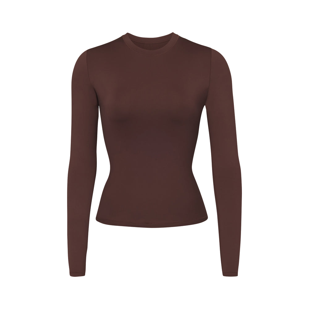 Skims SWIM LONG SLEEVE SHIRT Cover-ups Chocola | 25VXLIKRQ