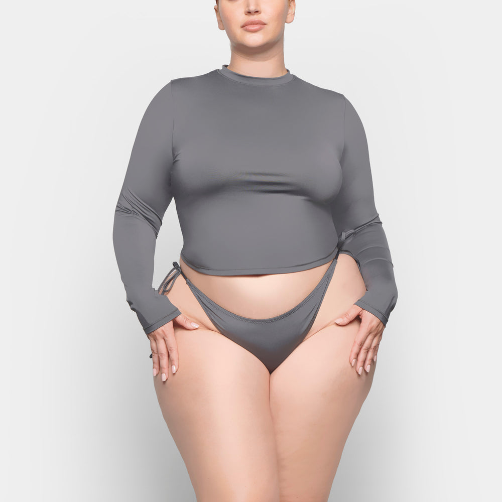 Skims SWIM LONG SLEEVE SHIRT Cover-ups Diepgrijs | 24HVPYDSE