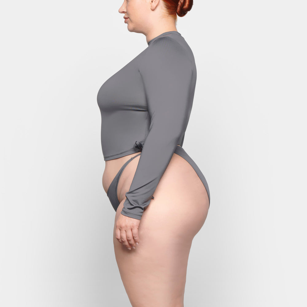 Skims SWIM LONG SLEEVE SHIRT Cover-ups Diepgrijs | 24HVPYDSE