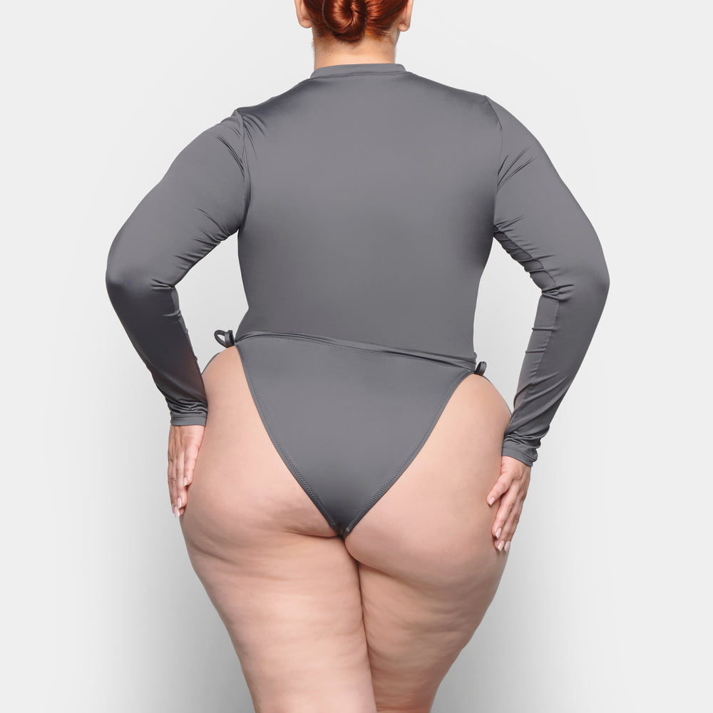 Skims SWIM LONG SLEEVE SHIRT Cover-ups Diepgrijs | 24HVPYDSE