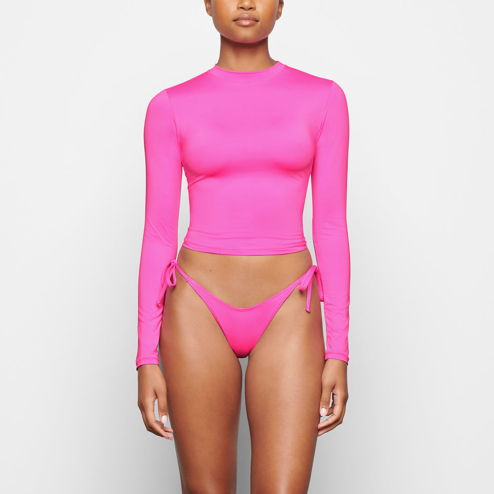 Skims SWIM LONG SLEEVE SHIRT Cover-ups Roze | 73JQDEPWZ