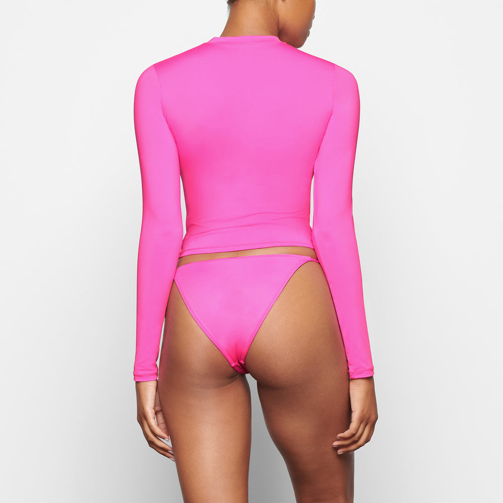 Skims SWIM LONG SLEEVE SHIRT Cover-ups Roze | 73JQDEPWZ
