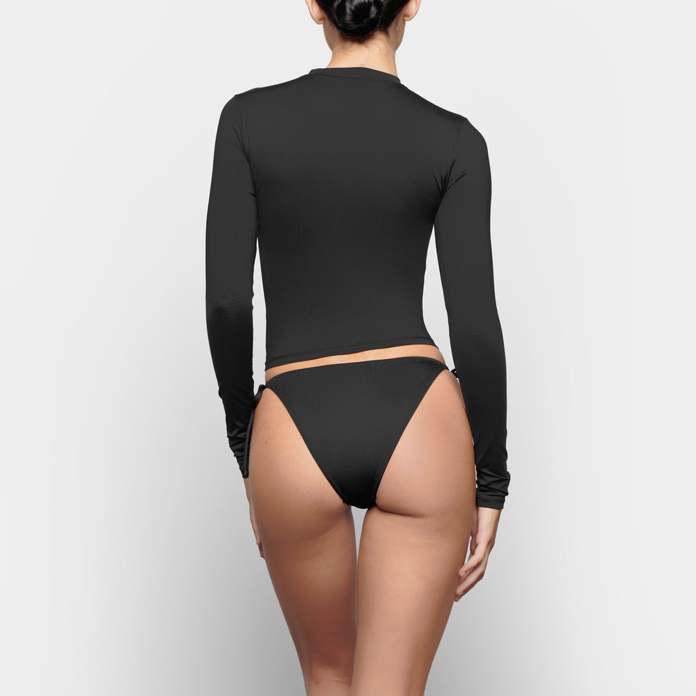 Skims SWIM LONG SLEEVE SHIRT Cover-ups Zwart | 32PHZGBXQ