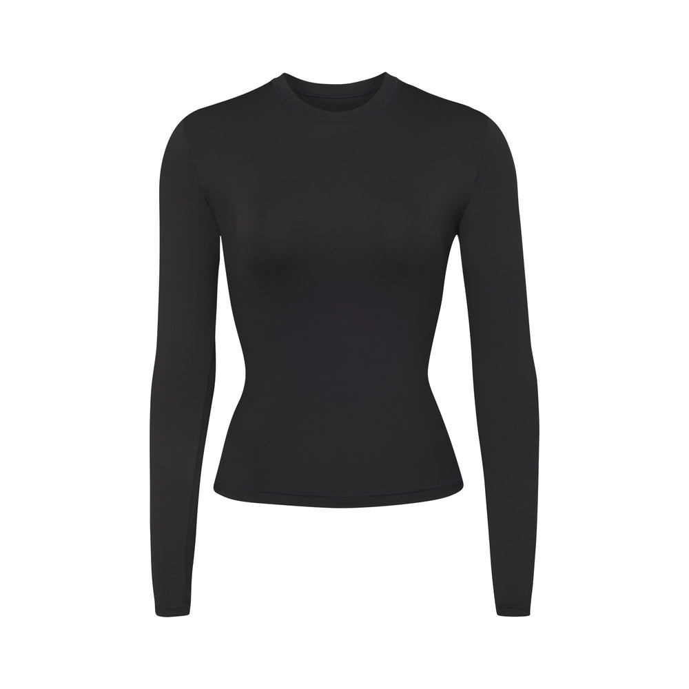 Skims SWIM LONG SLEEVE SHIRT Cover-ups Zwart | 32PHZGBXQ