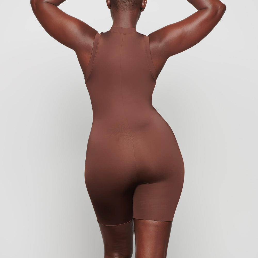 Skims SWIM MOCK NECK CYCLE SUIT One Piece Chocola | 10MHQSVBG