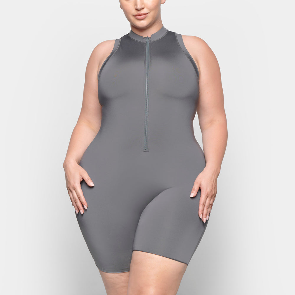 Skims SWIM MOCK NECK CYCLE SUIT One Piece Diepgrijs | 79RKFOPAQ