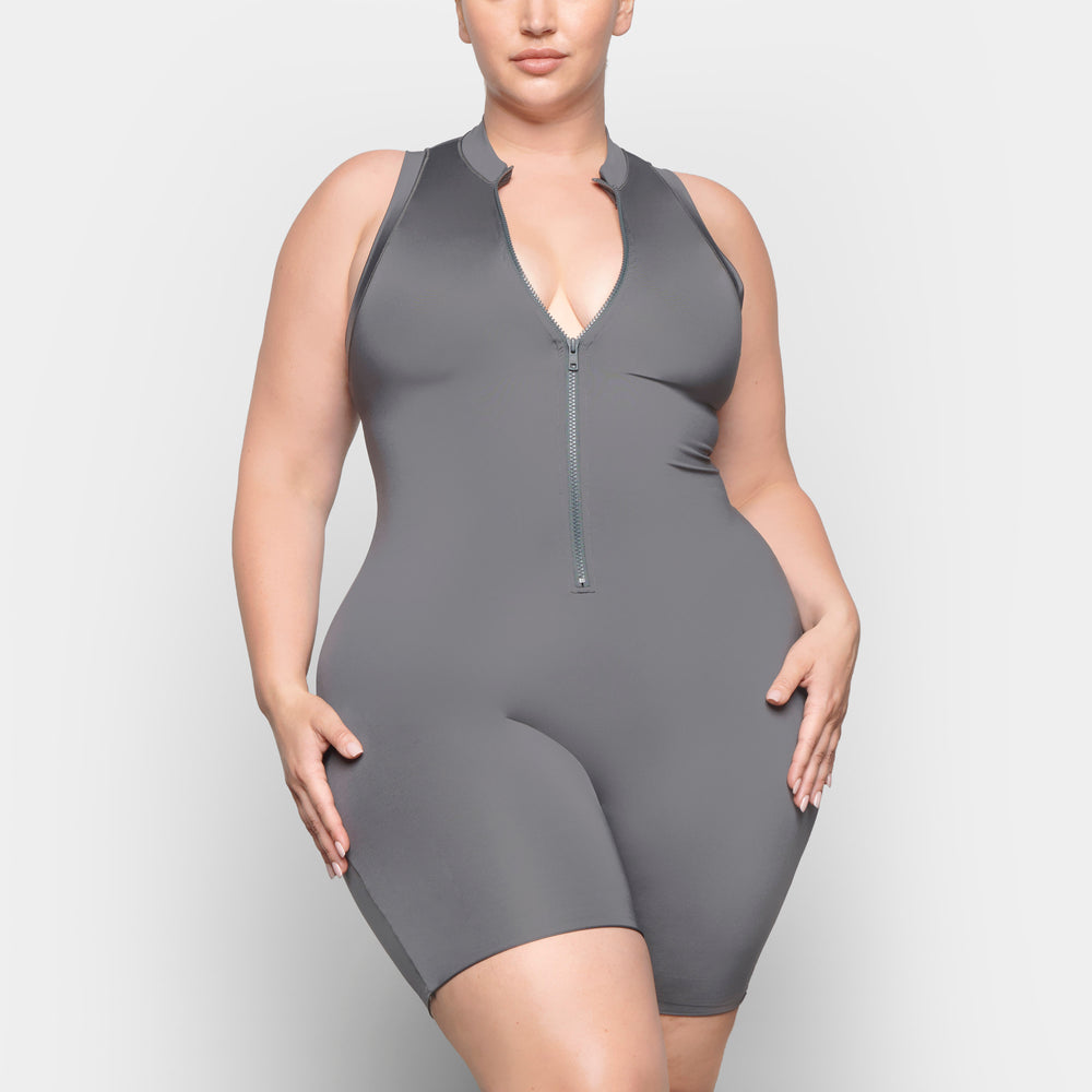 Skims SWIM MOCK NECK CYCLE SUIT One Piece Diepgrijs | 79RKFOPAQ