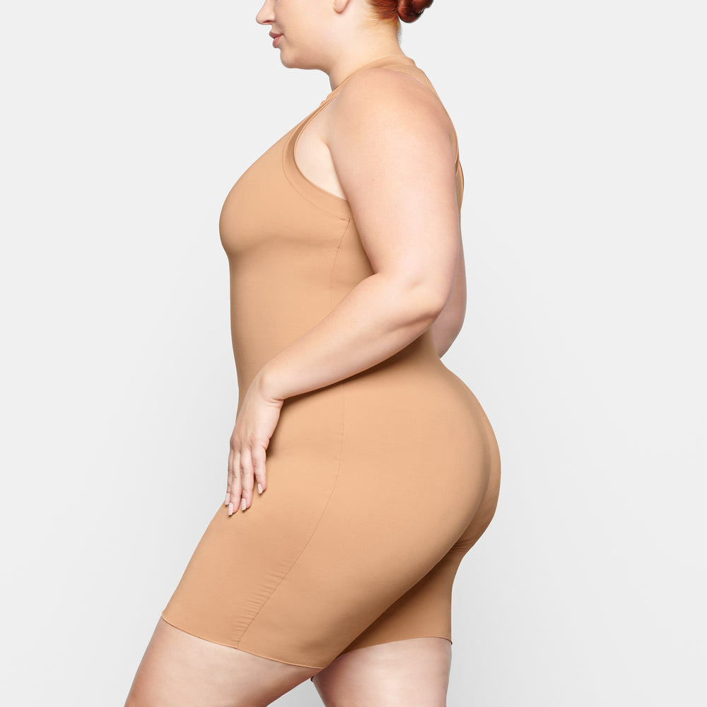 Skims SWIM MOCK NECK CYCLE SUIT One Piece Beige | 96UTNJAVB