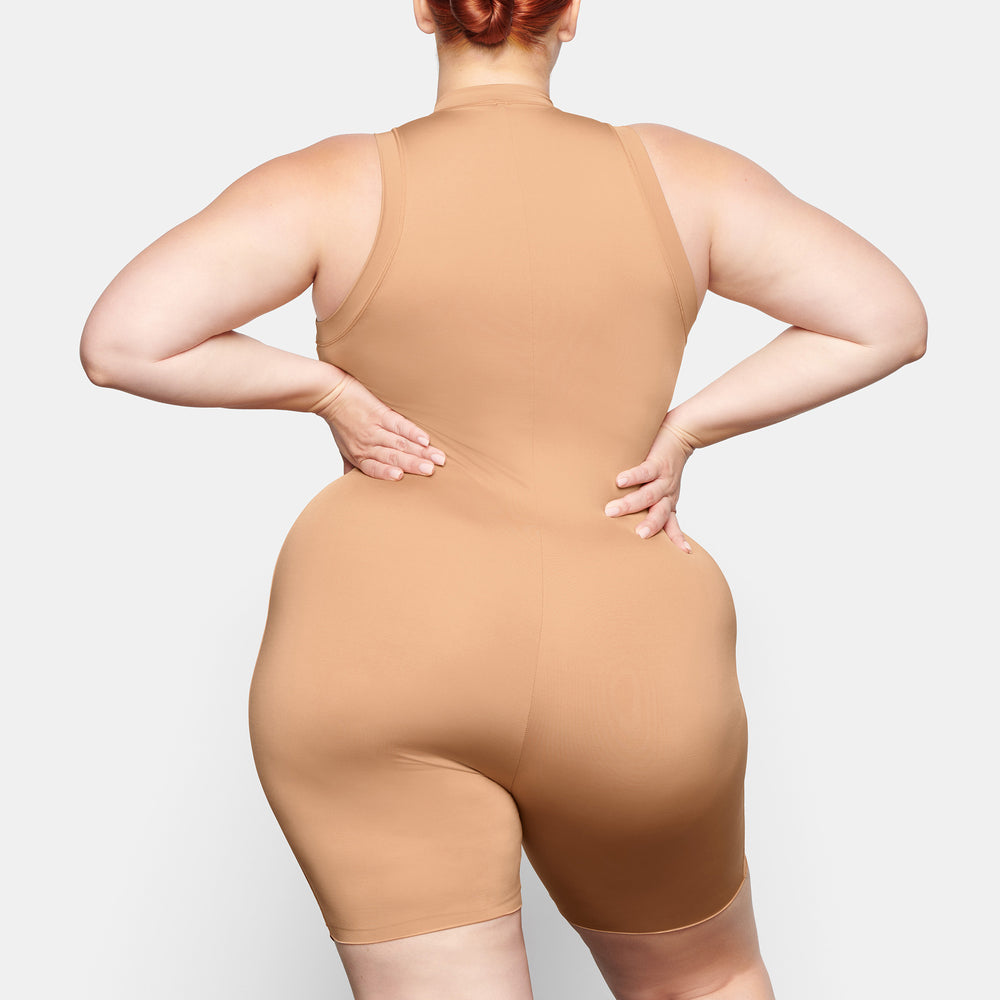 Skims SWIM MOCK NECK CYCLE SUIT One Piece Beige | 96UTNJAVB