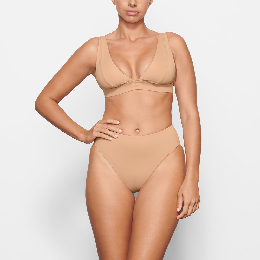 Skims SWIM PLUNGE Bikini Top Beige | 68BJMGCEW
