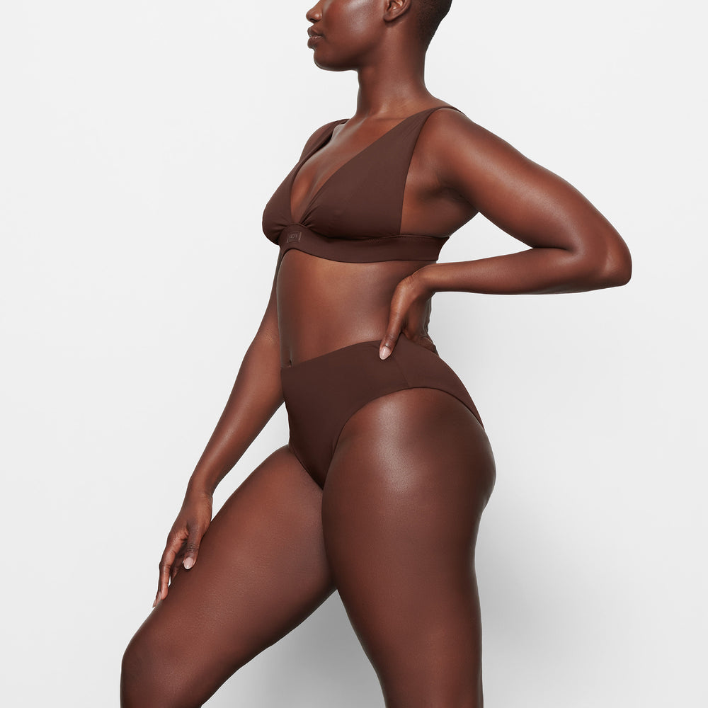 Skims SWIM PLUNGE Bikini Top Chocola | 06DWZGXRQ
