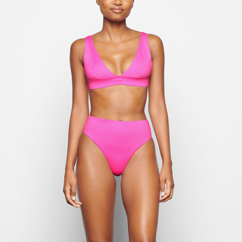 Skims SWIM PLUNGE Bikini Top Roze | 01QKFOGHN