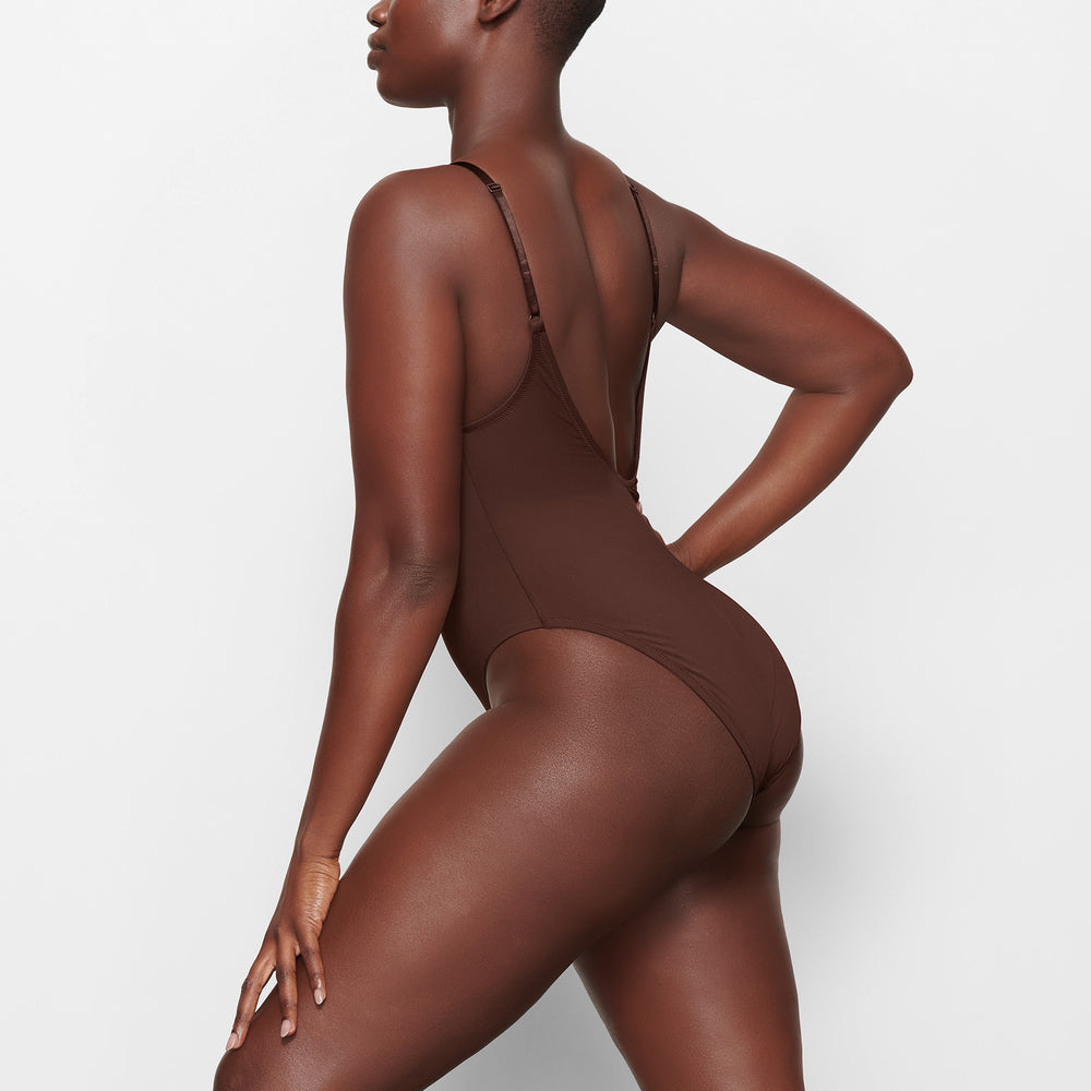 Skims SWIM SCOOP NECK One Piece Chocola | 16RXSDVGW