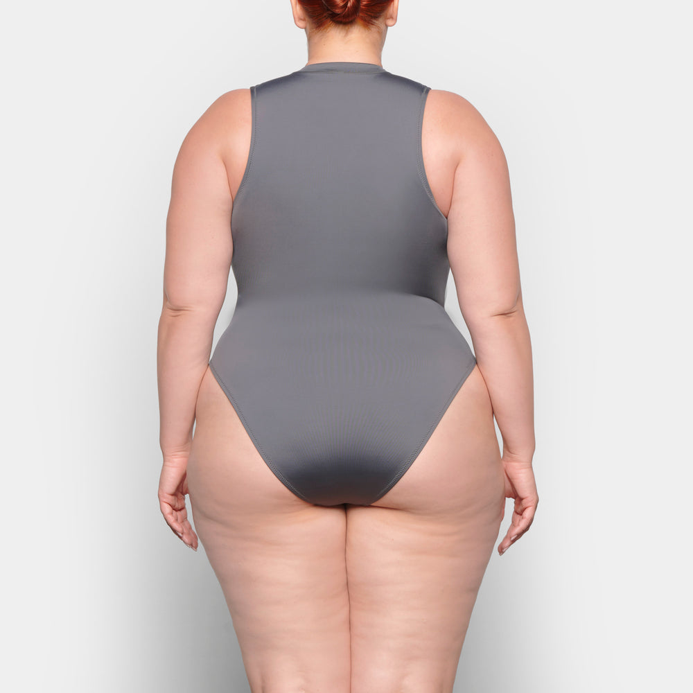 Skims SWIM ZIP FRONT SLEEVELESS One Piece Diepgrijs | 14LJNRWOF