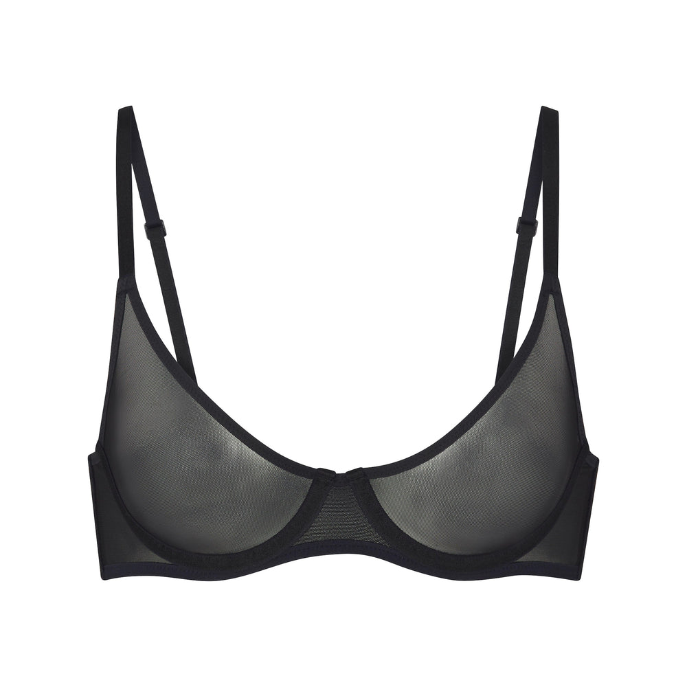 Skims ULTRA FINE MESH SCOOP Underwire Bra Zwart | 28VUFAOXQ