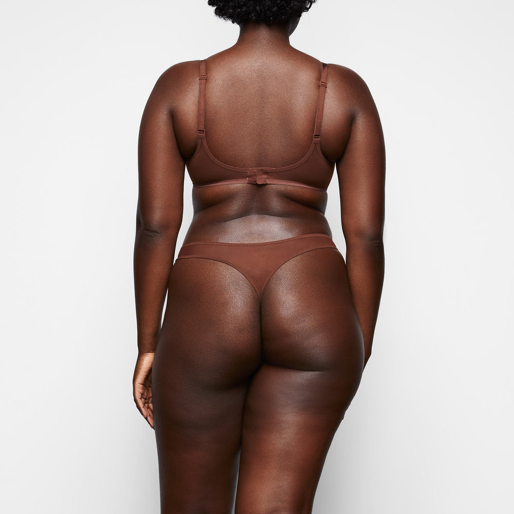 Skims ULTRA FINE MESH SCOOP Underwire Bra Chocola | 81YEXSGRT