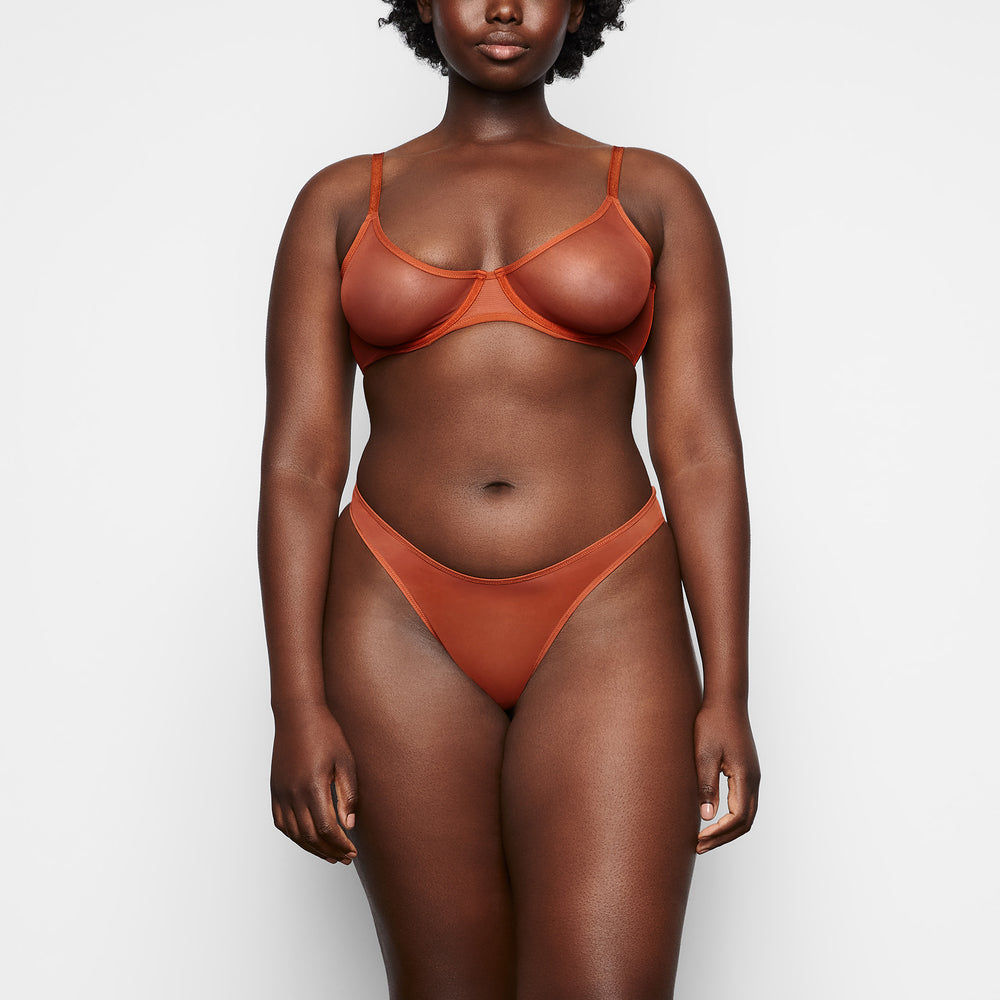 Skims ULTRA FINE MESH SCOOP Underwire Bra Bruin | 87DMZYPRK