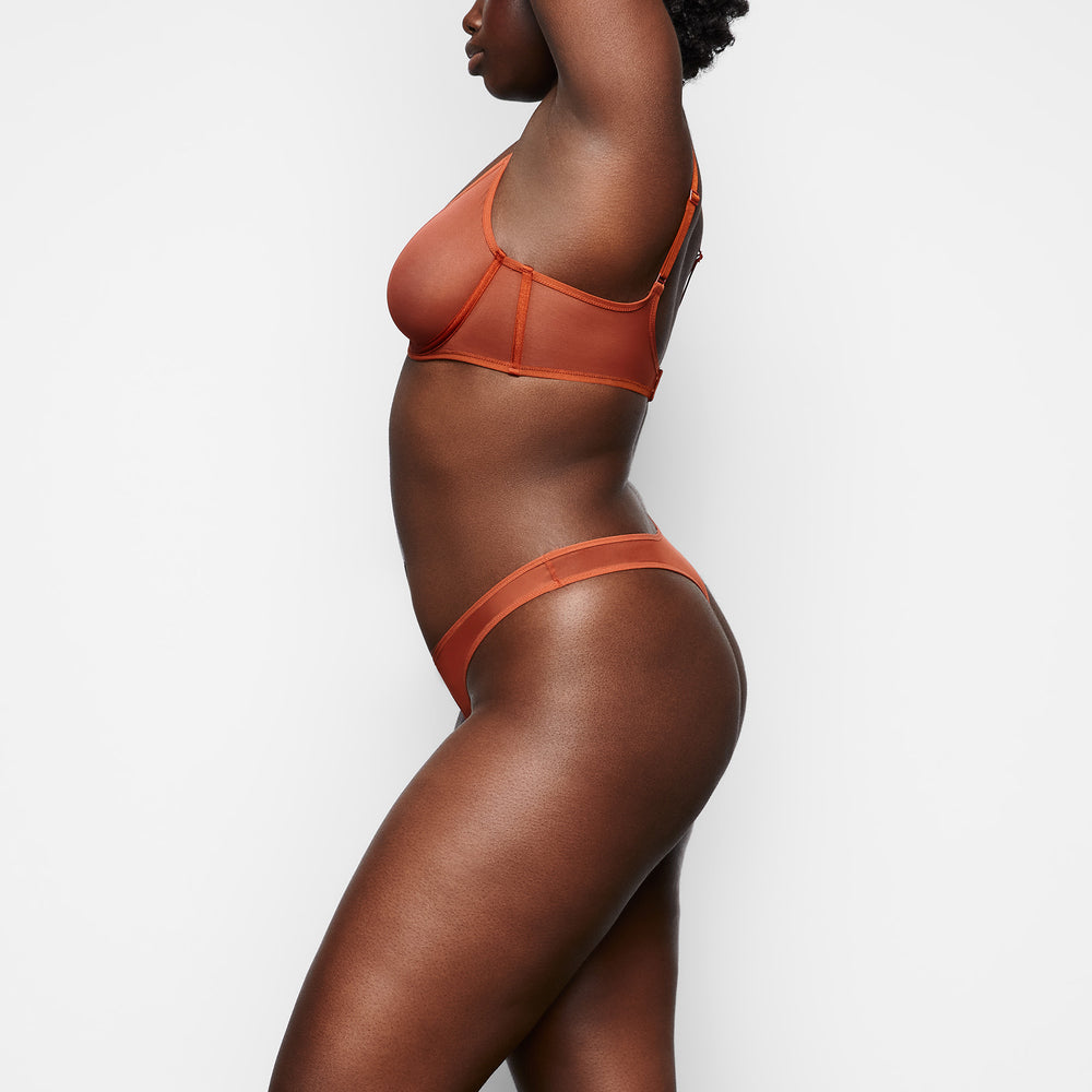 Skims ULTRA FINE MESH SCOOP Underwire Bra Bruin | 87DMZYPRK
