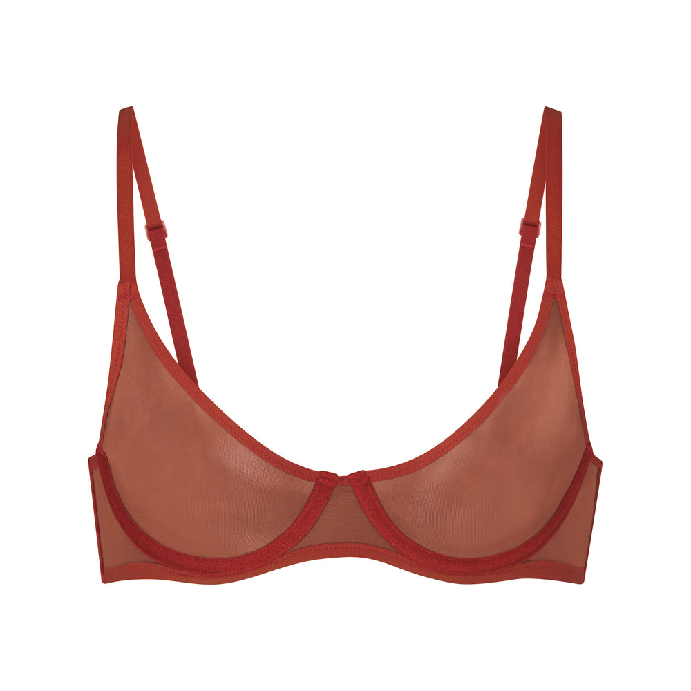 Skims ULTRA FINE MESH SCOOP Underwire Bra Bruin | 87DMZYPRK