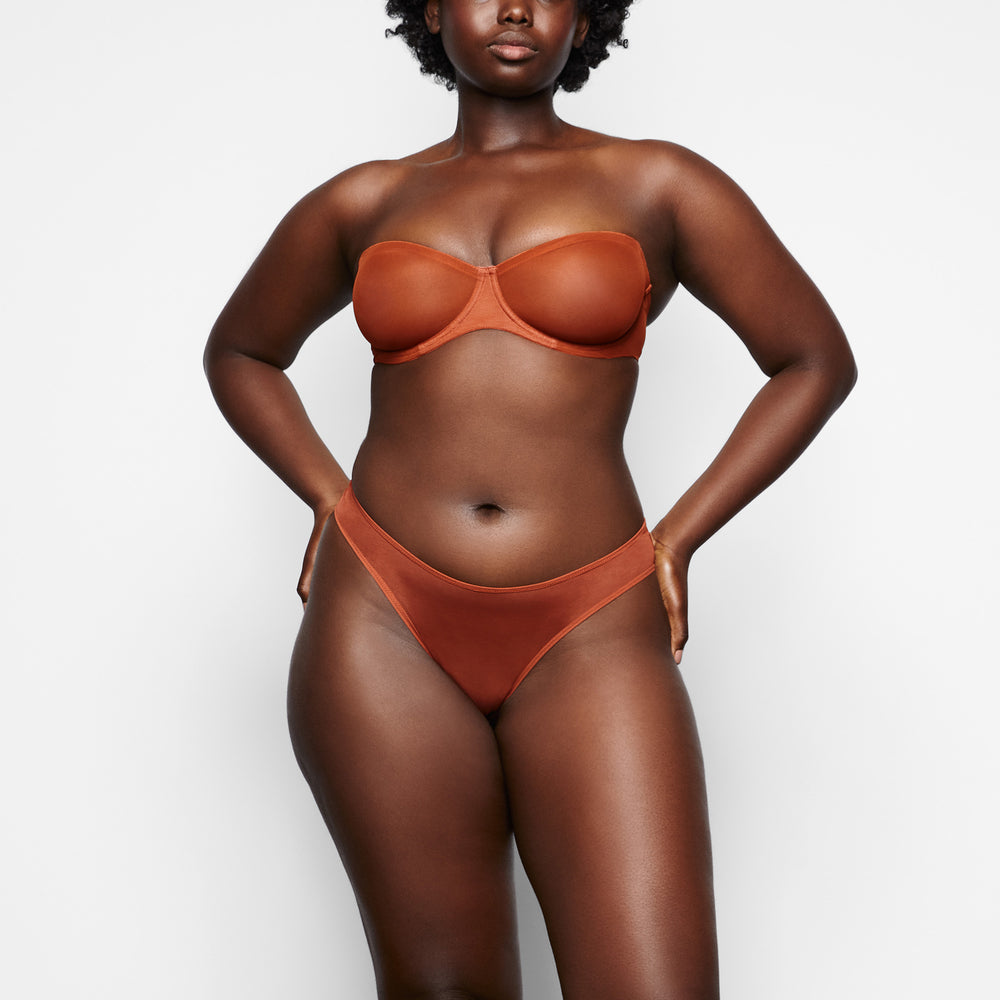 Skims ULTRA FINE MESH Strapless Bra Bruin | 98BFOSMHV