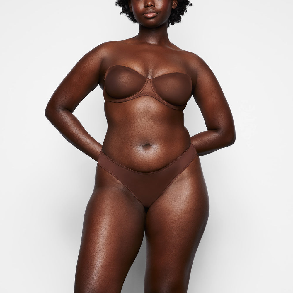 Skims ULTRA FINE MESH Strapless Bra Chocola | 05MXPERHZ