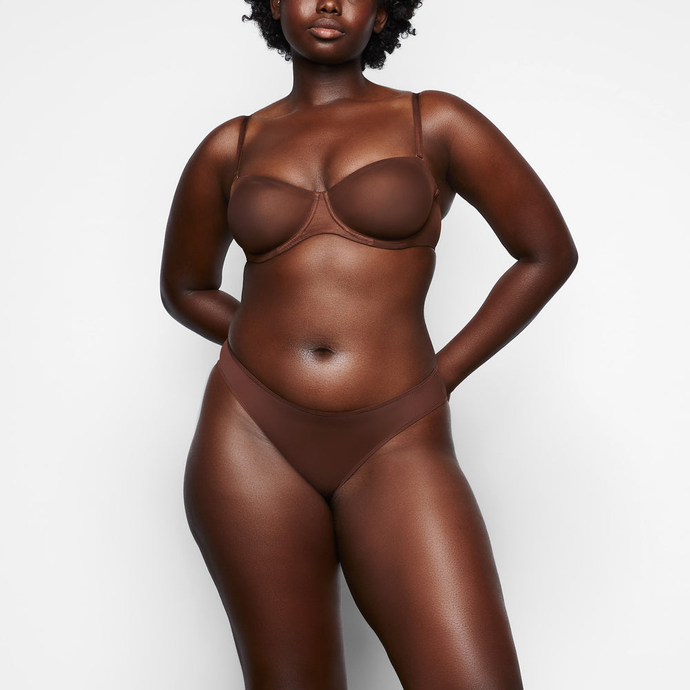 Skims ULTRA FINE MESH Strapless Bra Chocola | 05MXPERHZ