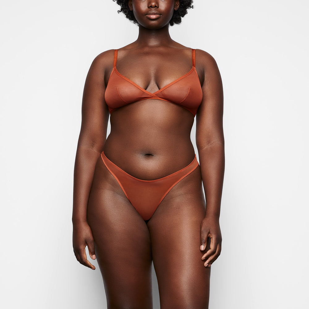 Skims ULTRA FINE MESH TRIANGLE Bralette Bruin | 93XYHAVKC