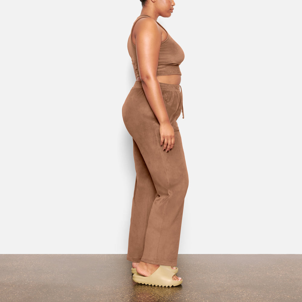 Skims VELOUR CREW NECK Tank Abrikoos | 52HUSVYZW