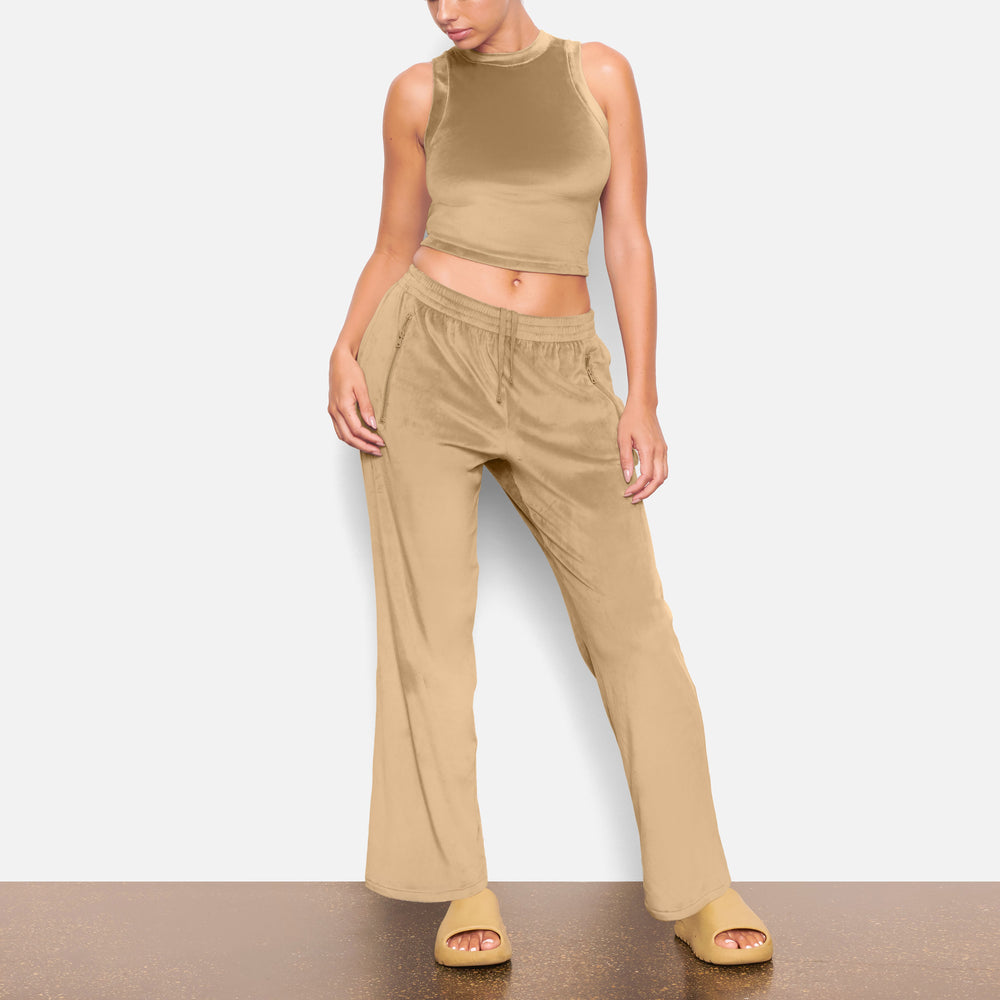 Skims VELOUR CREW NECK Tank Goud | 30KWFNJRH