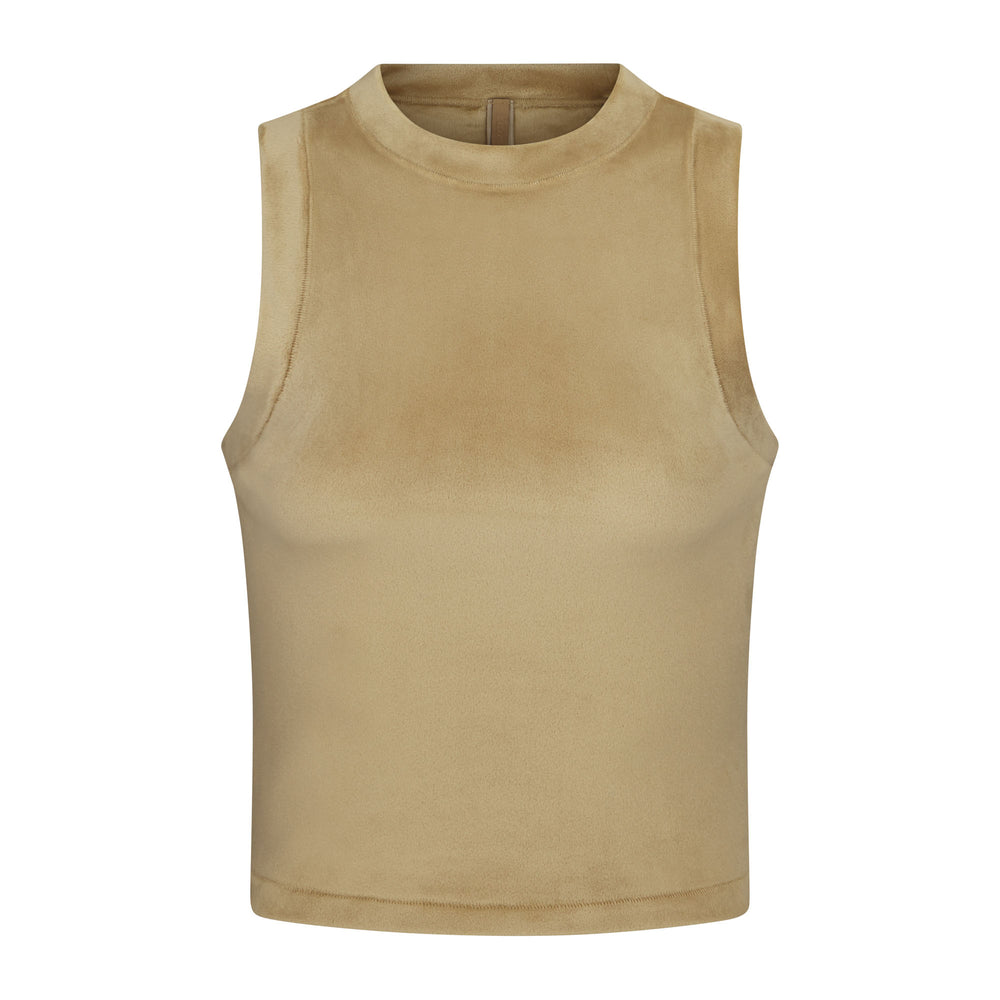 Skims VELOUR CREW NECK Tank Goud | 30KWFNJRH