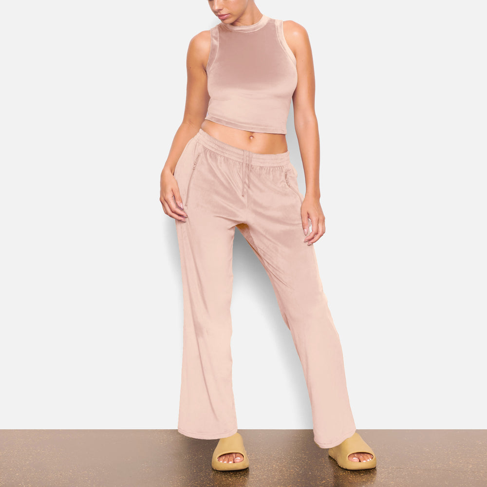 Skims VELOUR CREW NECK Tank Lichtroze | 20NSEGPHT