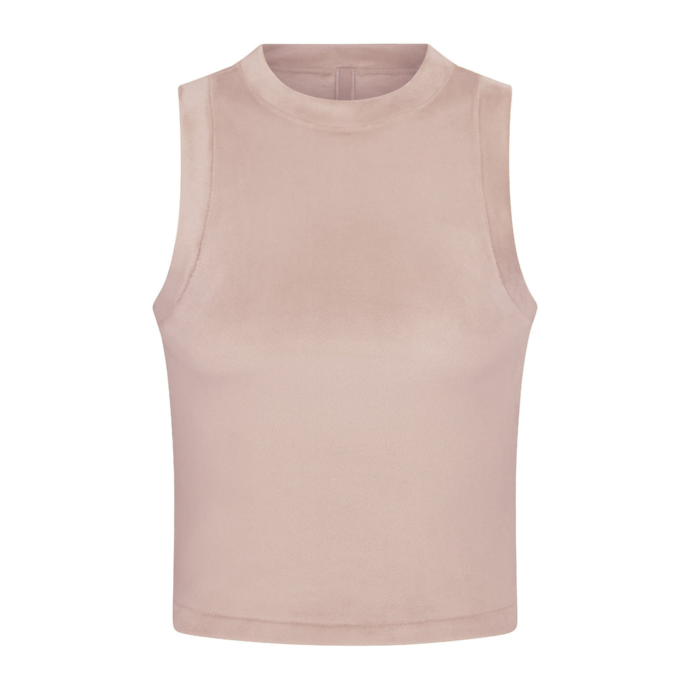 Skims VELOUR CREW NECK Tank Lichtroze | 20NSEGPHT