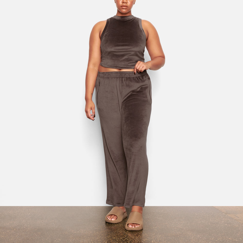 Skims VELOUR CREW NECK Tank Paars Grijs | 20SNDKFGL