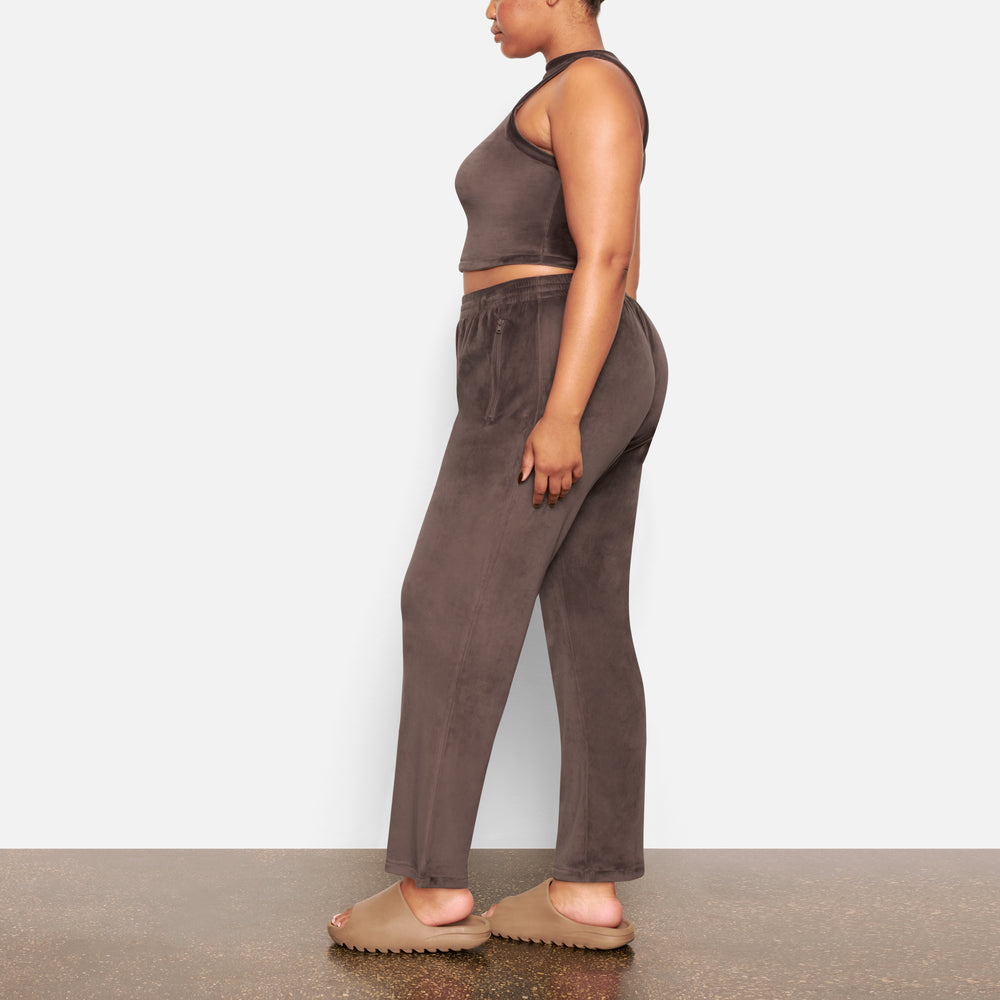 Skims VELOUR CREW NECK Tank Paars Grijs | 20SNDKFGL