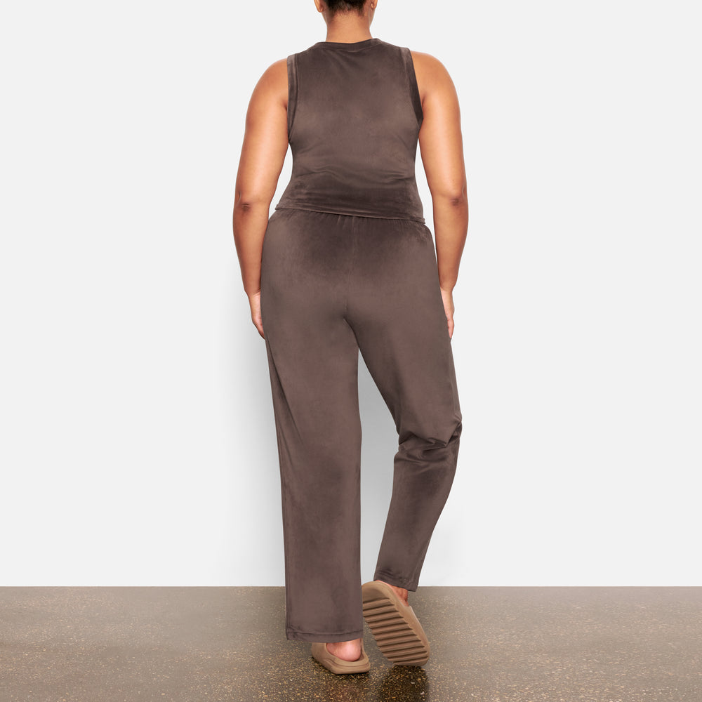 Skims VELOUR CREW NECK Tank Paars Grijs | 20SNDKFGL