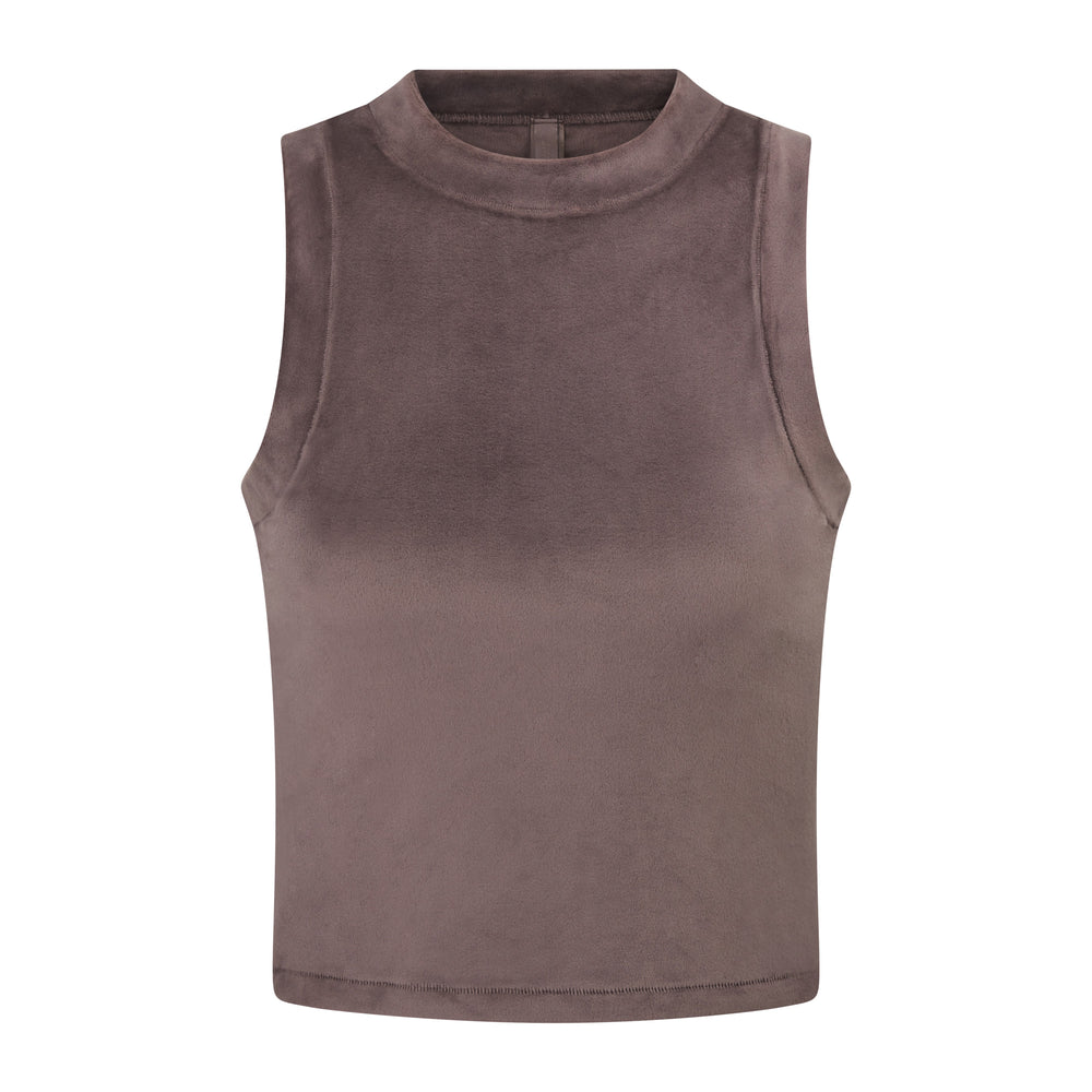 Skims VELOUR CREW NECK Tank Paars Grijs | 20SNDKFGL