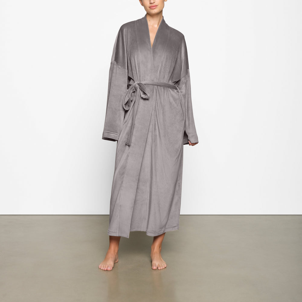 Skims VELOUR WRAP Badjas Grijs | 19QCIUHDG
