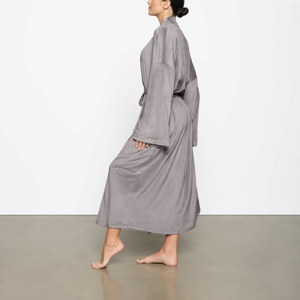 Skims VELOUR WRAP Badjas Grijs | 19QCIUHDG